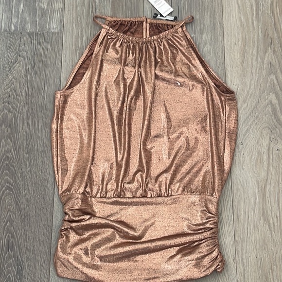 WHBM Metallic Copper  Banded Halter Top -XS - Picture 11 of 12